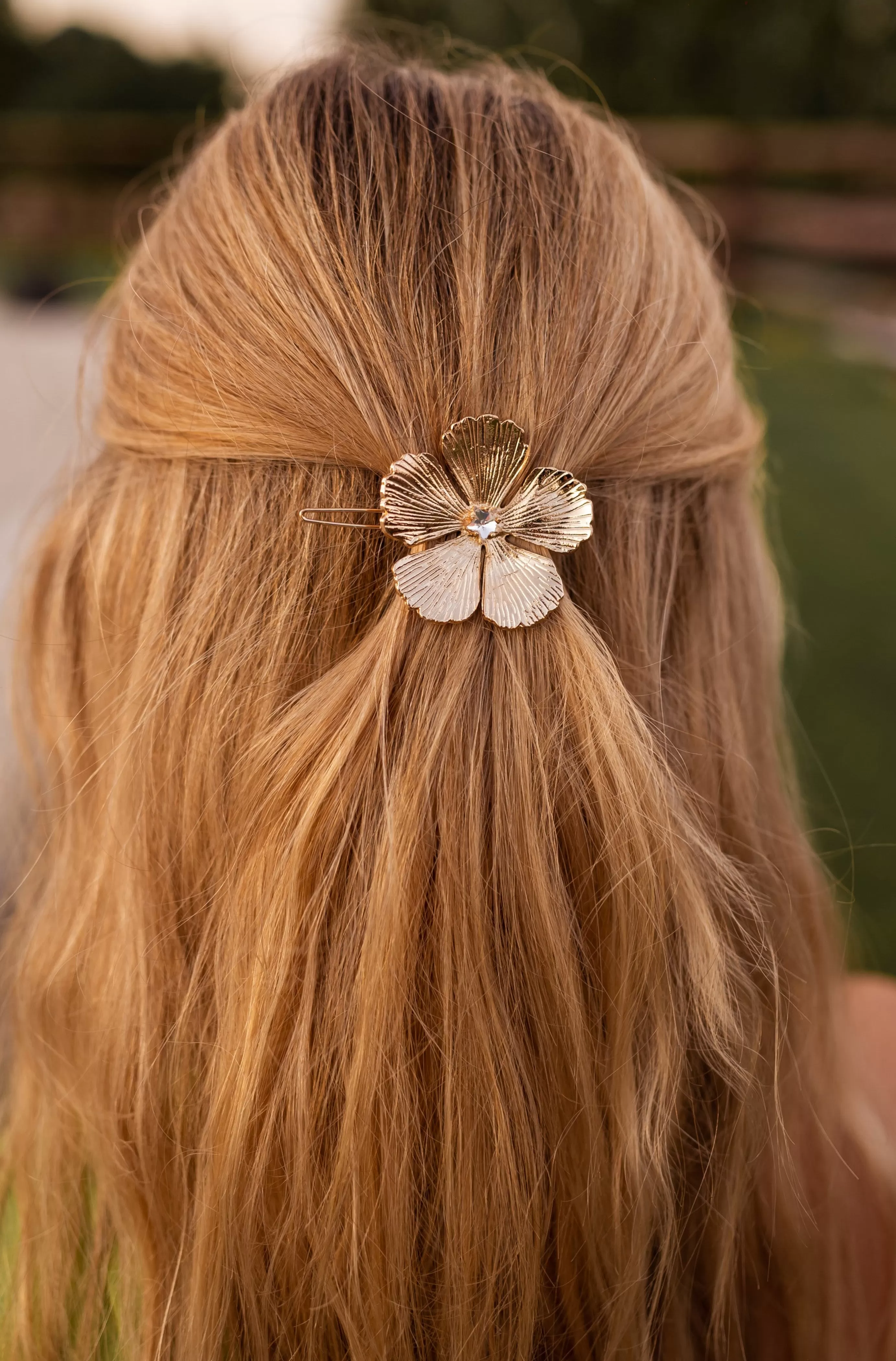 Easy Clothes Barrette Fleur Dorée Fashion