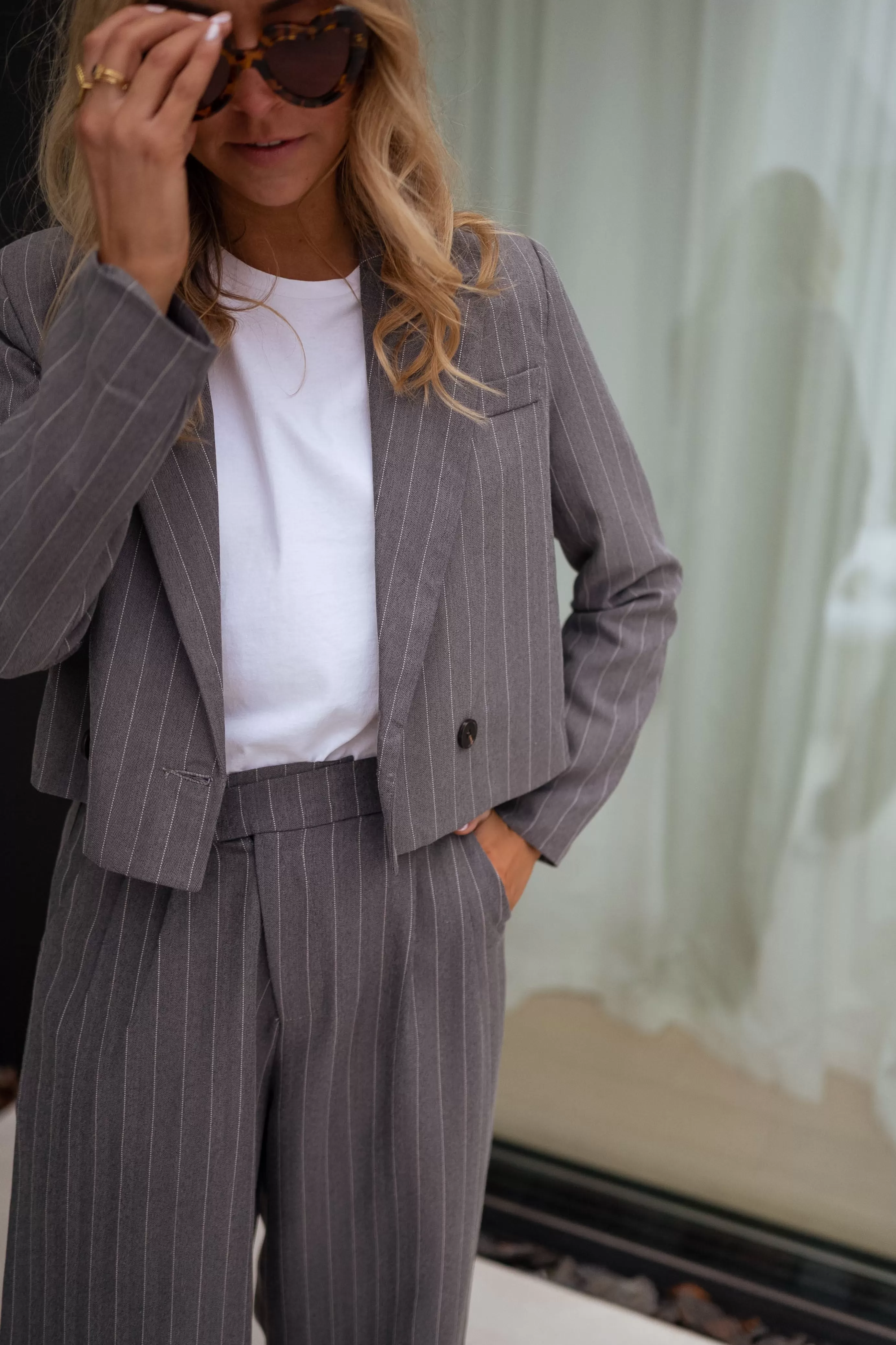 Easy Clothes Blazer Manthy Grisligné Cheap