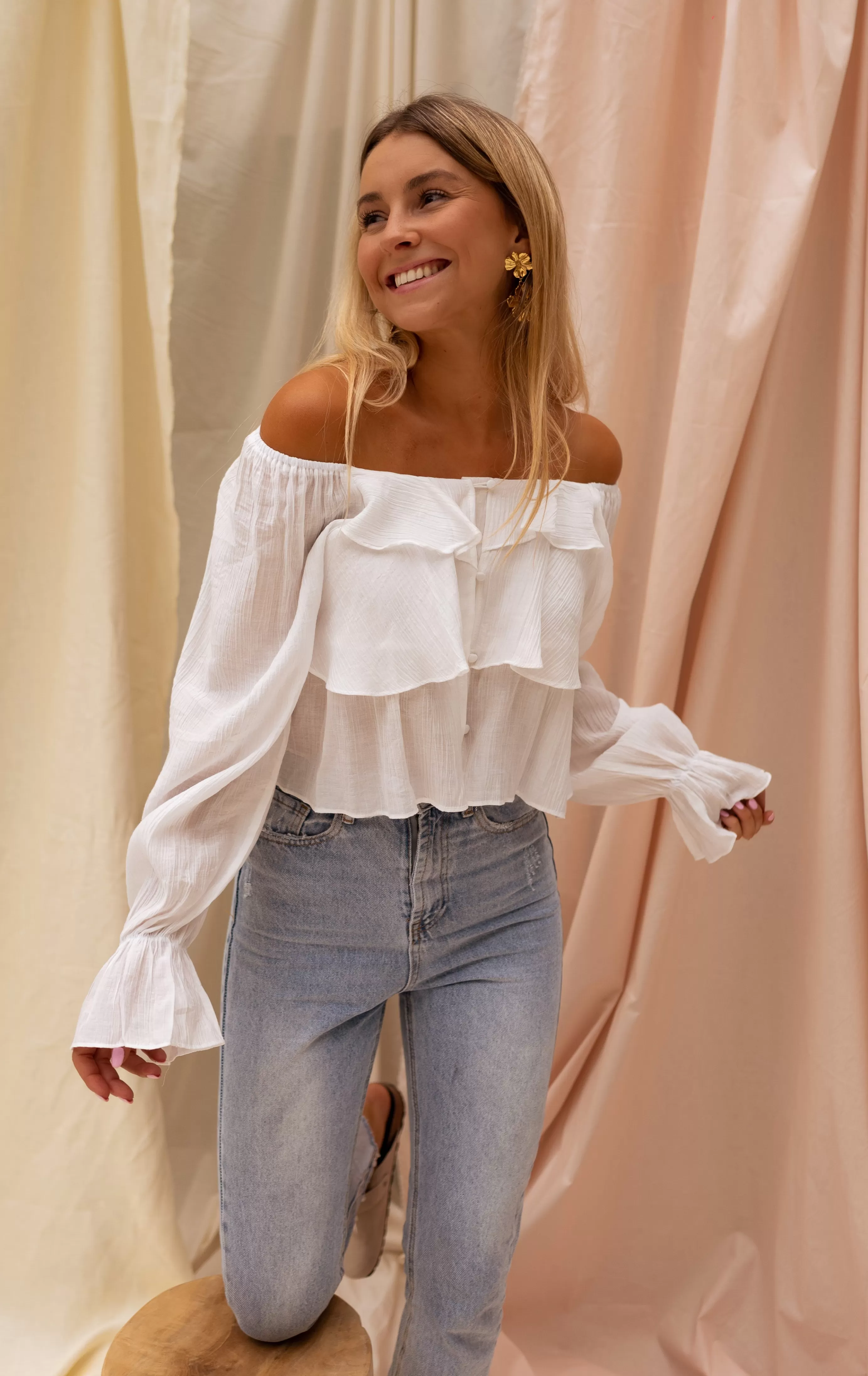 Easy Clothes Blouse Clam Écrue Cheap