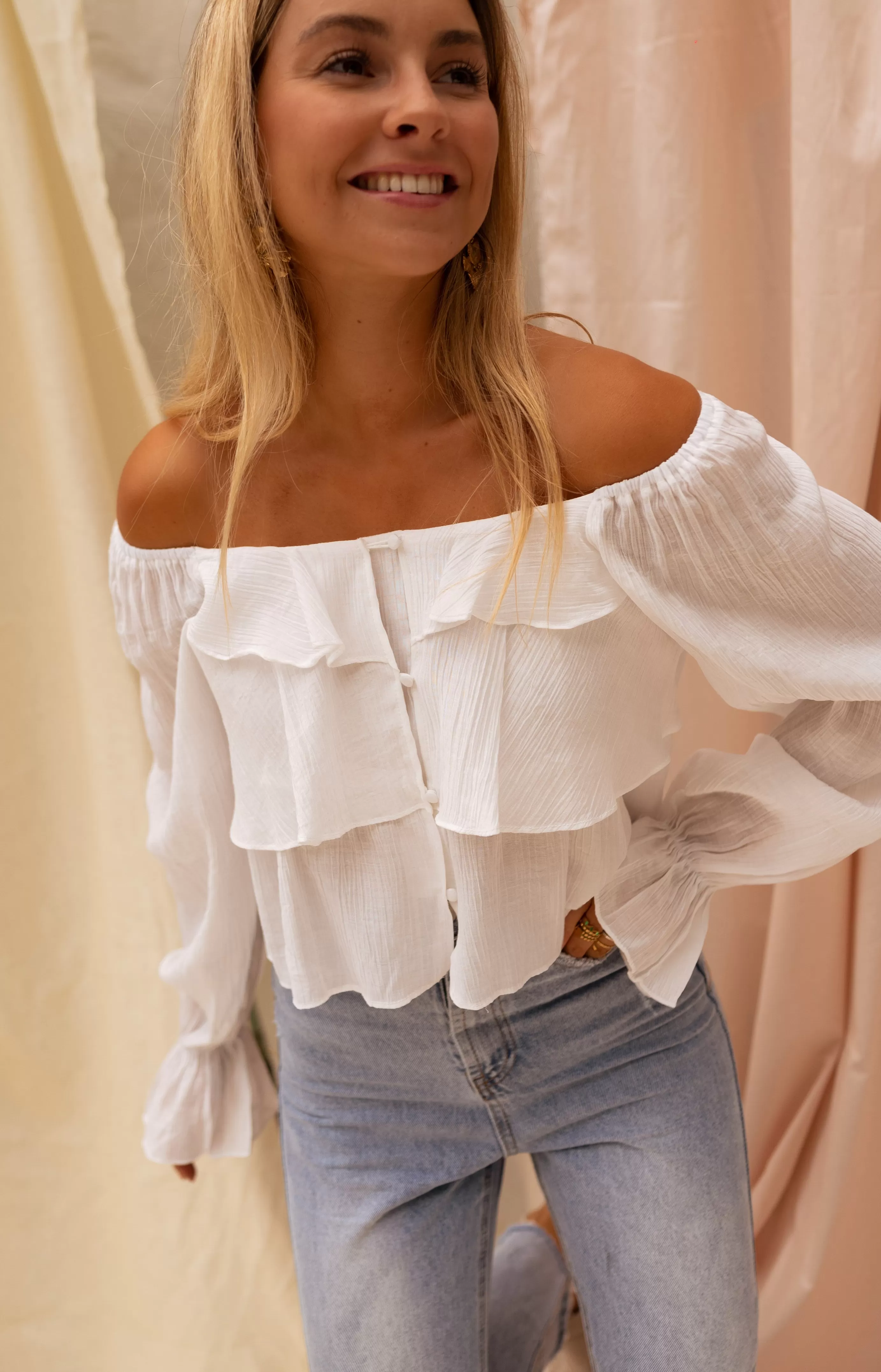 Easy Clothes Blouse Clam Écrue Cheap