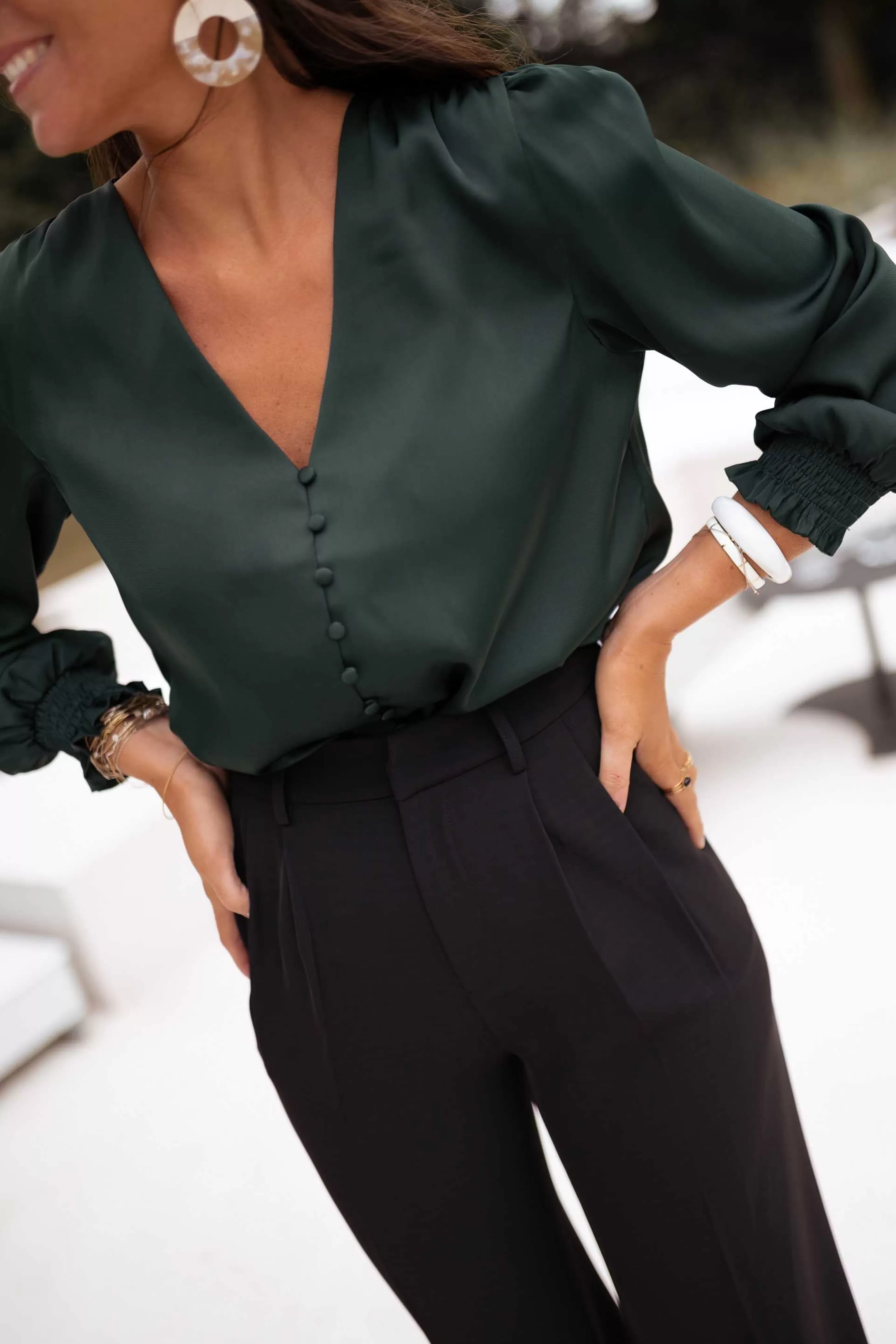 Easy Clothes Blouse Daina Verte Outlet