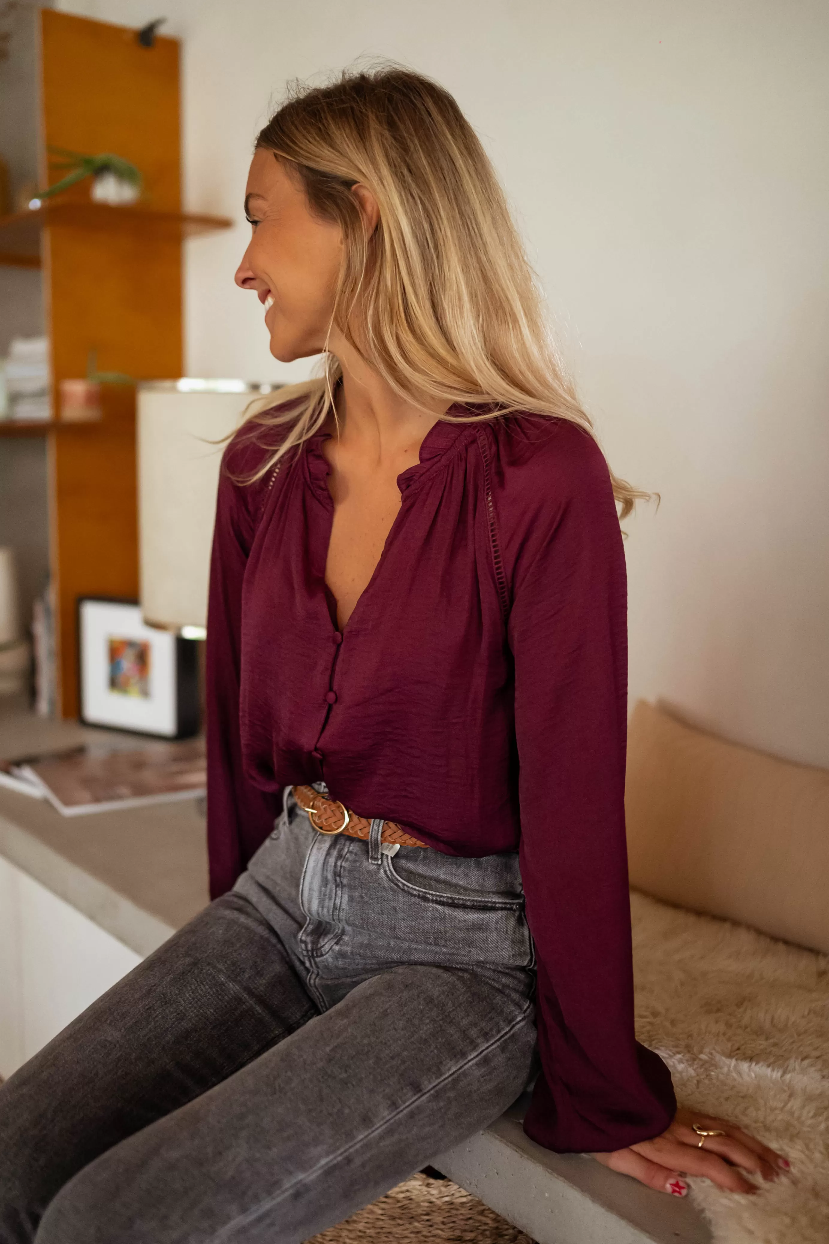 Easy Clothes Blouse Janelle Bordeaux Best Sale