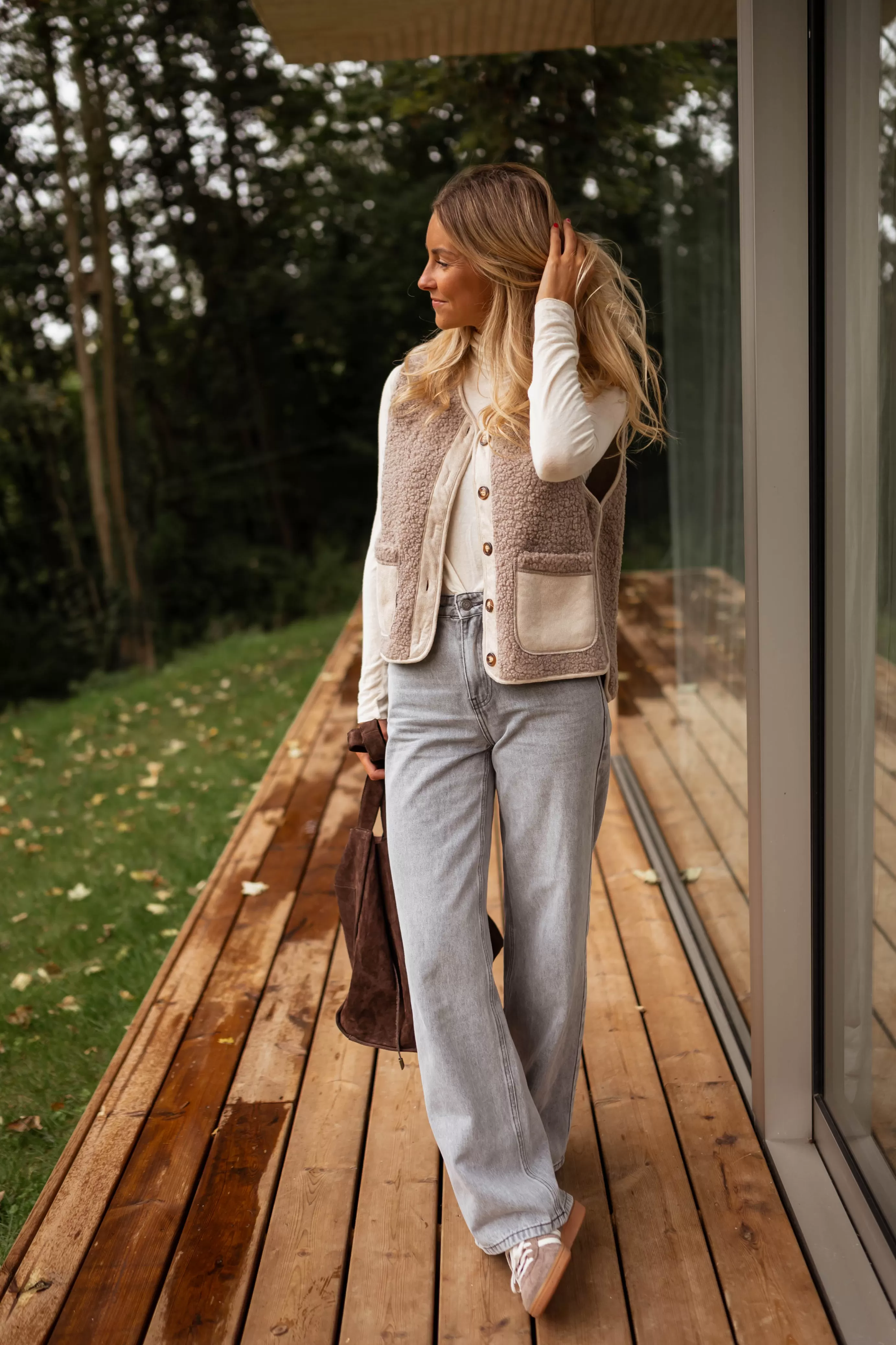 Easy Clothes Gilet Ghislain Taupe Clearance