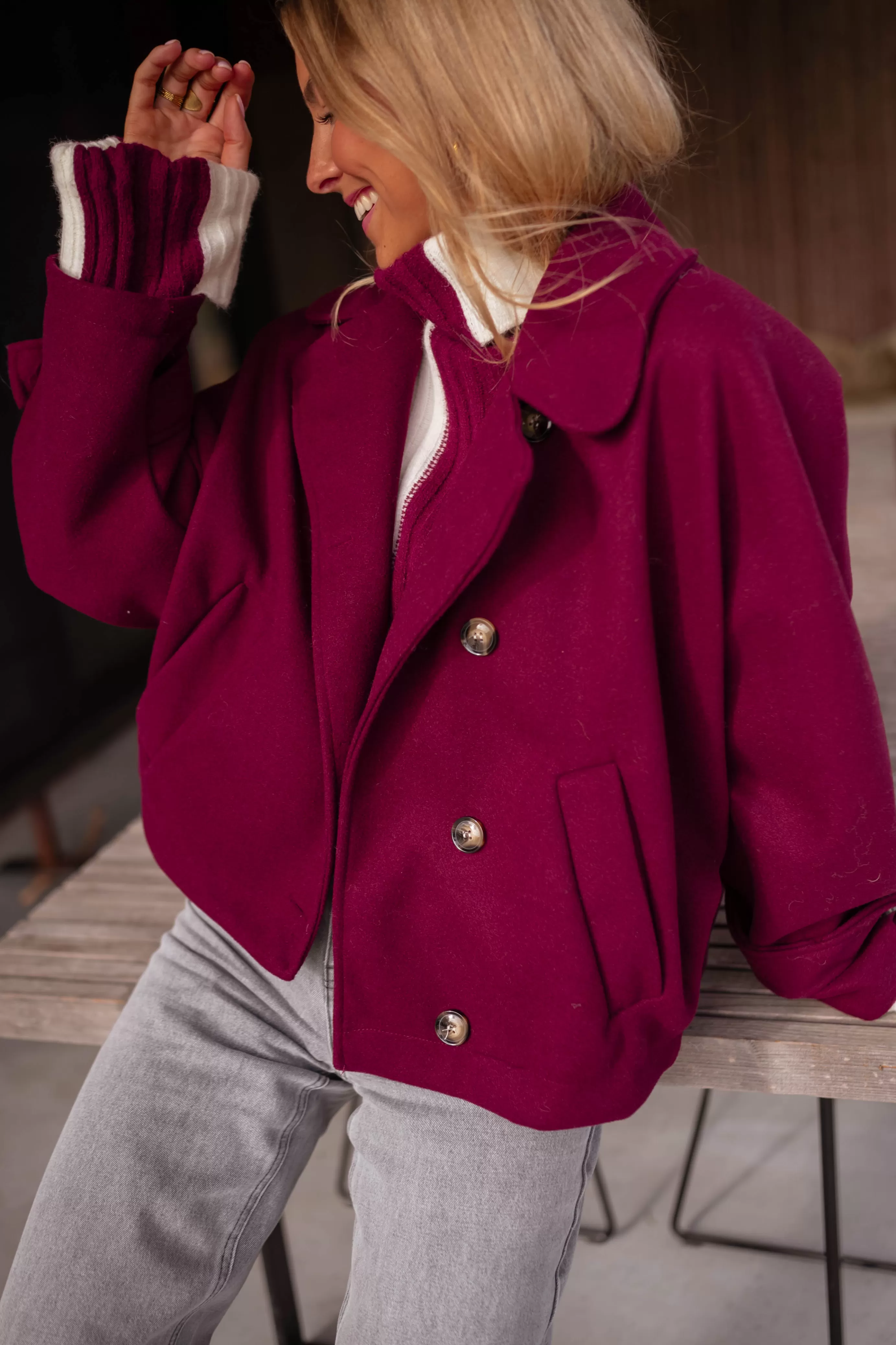 Easy Clothes Manteau Tosca Bordeaux Sale