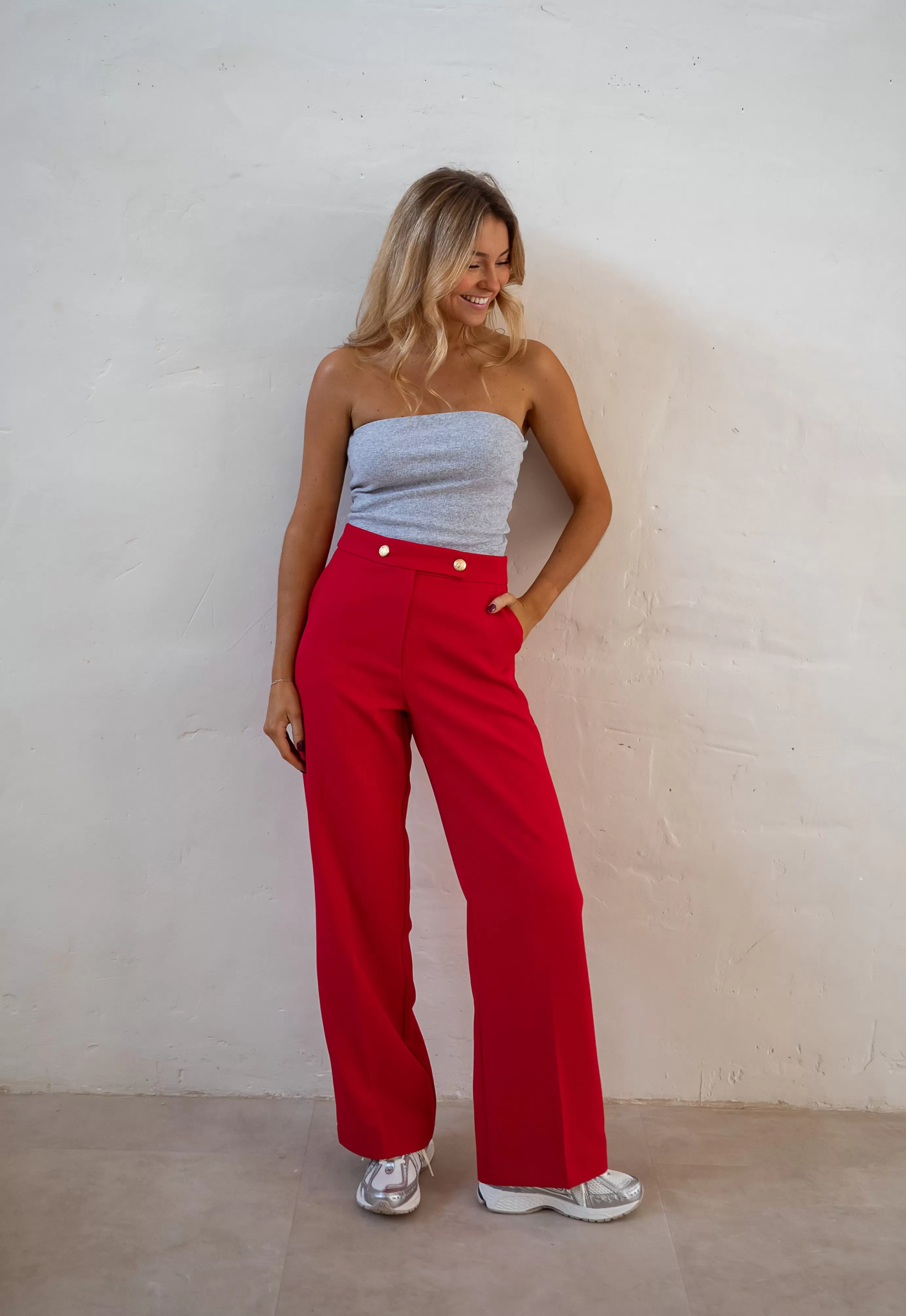 Easy Clothes Pantalon Maona Rouge Clearance