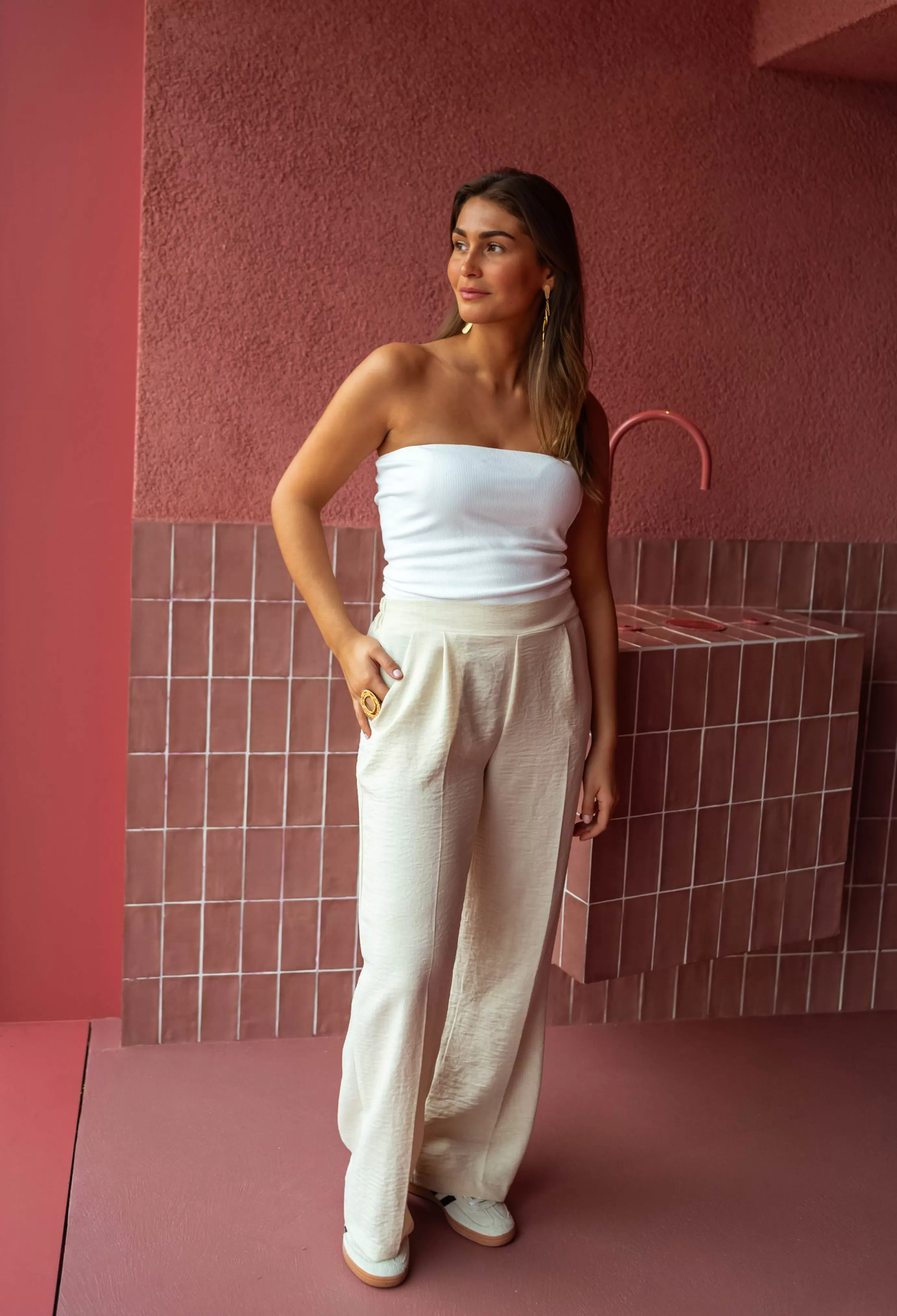 Easy Clothes Pantalon Thaly Beige Online