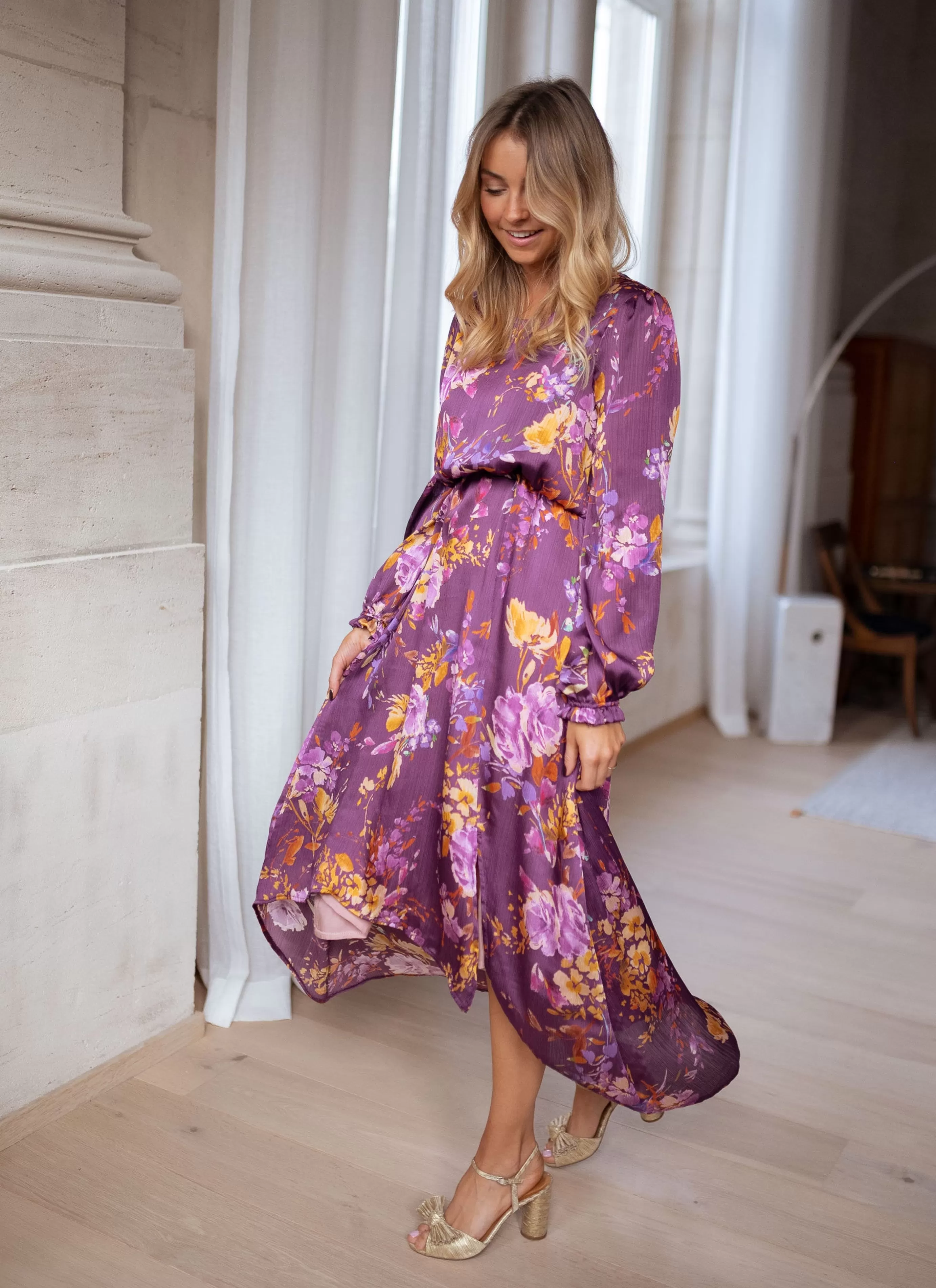 Easy Clothes Robe Pantin CREATION Mauveàfleurs Fashion