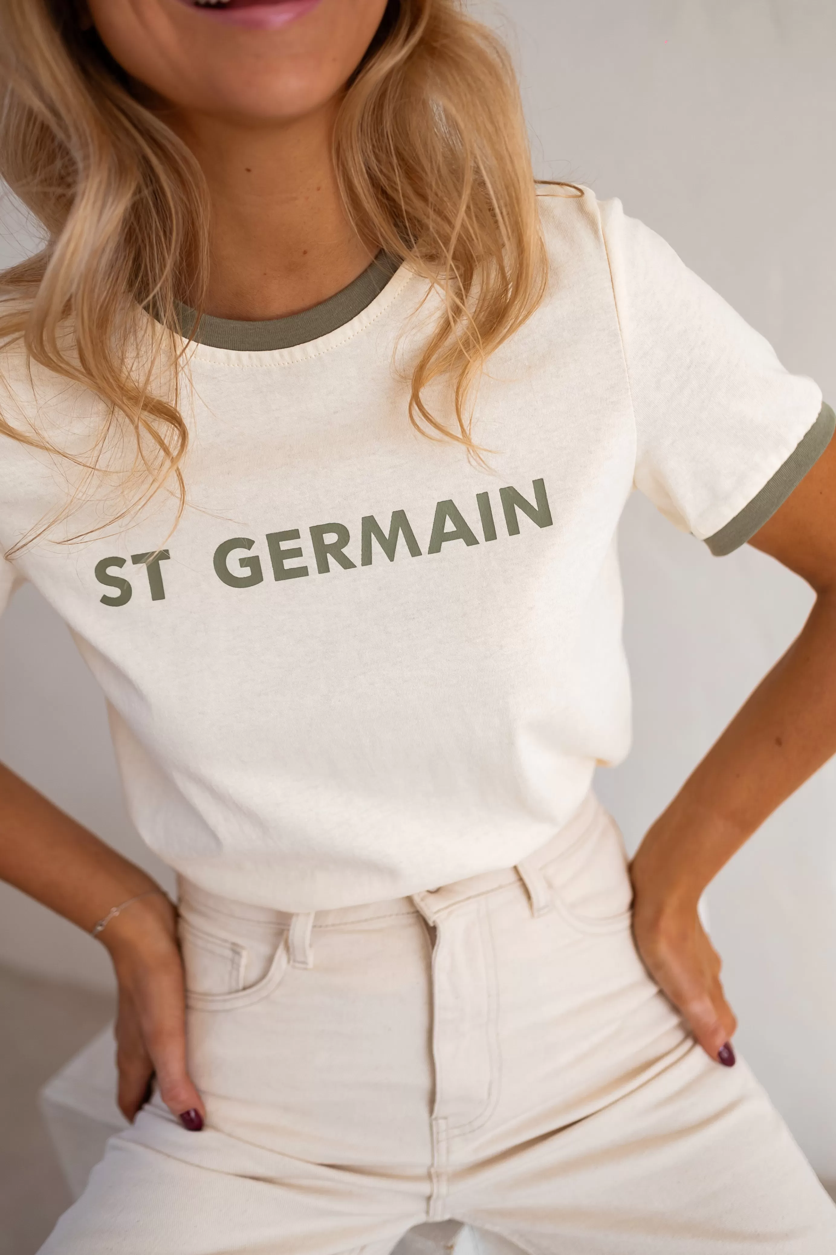 Easy Clothes T-shirt Saint Germain Beigeetkaki Discount